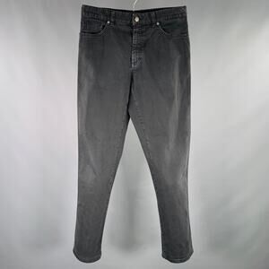 ERMENEGILDO ZEGNA Size 33 Black Cotton Blend Straight Jeans